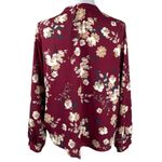 Lush Clothing Lush Floral Plunge Neck Long Sleeve Blouse, Red, Medium Photo 1