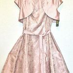 Jessica Howard Dress Womens 2 Pieces 14 Pink Fit & Flare Belted, Beaded, Jacket Photo 0