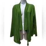 Lace Back Green and Beige Patterned Open Cardigan Joseph Q Size 1X Boho Festive Photo 1