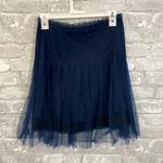 Rodarte Navy Lace Tulle Pleated Skirt Blue Size 2 Photo 4