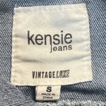 kensie jeans vintage luxe denim jacket light wash distressed size small Blue Photo 1