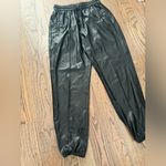BLANK NYC  Women's Black Faux Leather Jogger Pants Drawstring Elastic Waist‎ Sz 26 Photo 4