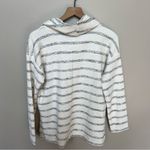 Loft Striped Cowl Neck Top Size XS in Whisper White Pullover Split Hem Sweater Photo 6