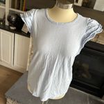 DKNY  Blue Ruffled Cap Sleeve T-Shirt Photo 7