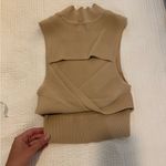 Camila Coelho  Beige Ribbed Tank Top Photo 4