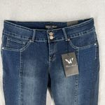 White Mark Denim Womens Size 18W Plus Stretch Dark Wash Leopard Print Jeans Blue Photo 2
