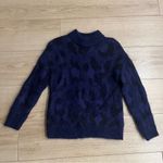 Kate Spade  Blue Leopard Suri Alpaca Wool Eyelash Sweater Size XS Photo 1