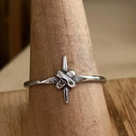 Stainless Steel Oxidized Cross Minimalist Faith Ring Size 6,9 Silver Photo 0