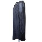 CAbi  Shift Dress XS Navy Black Geometric Chiffon Whimsigoth Dark Academia Grunge Photo 4