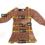 Black Tape Floral Pleated Long Sleeve Mini Dress Size XL Brown Photo 3