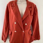 Free People Jacket M Burnt
Orange Linen Double breast Rust Orange Blazer Photo 3