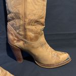 Zodiac Vintage  USA Embroidered Tan Western Cowgirl Knee High Boots size 7 Photo 3