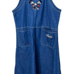 Vintage Disney Store Mickey Minnie Mouse Denim Overall Dress Size M Blue Size M Photo 0