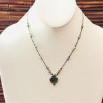 Silpada  Sterling Silver Necklace Green Glass & Sterling Beads  16.5" Photo 1