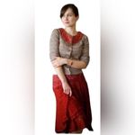 Moulinette Soeurs Anthropologie Nolana Burnt Orange Lace Midi Skirt Size 2 Photo 5