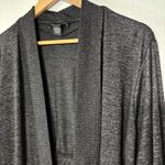 Joan Vass  Black Heathered Slouchy Open Front Cardigan Sweater W/ Pockets Size 1X Photo 1