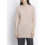 Vince Elbow Sleeve 100% Cashmere Sweater Tunic, Crew Neck in Blush Size Large Photo 1