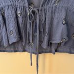 LA Hearts L.A Hearts Blue Floral Women's Tie Top Sz Small Photo 3