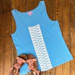 Lilly Pulitzer women’s sleeveless top tank long, aqua blue size large Photo 0