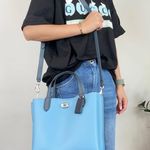 Coach NWT Willow Leather Tote 24 In Colorblock Photo 9