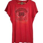 Harley Davidson Womens Short Sleeve Top Sz 2XL Red Graphic Biker Photo 0