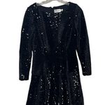 Eliza J Black Dress Skater Fit and Flare All Over Sequins Long Sleeves Size 4 P Photo 3