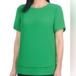 Hilary Radley  Green Boxy Short Sleeve Blouse Photo 0