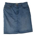 J.Crew women's size 28 Blue Knee-Length Pencil Skirt denim jean raw hem Photo 0