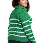 La Ligne Sweater x Target XL Quarter Zip Striped Cable Knit Green Light Blue NWT Photo 1