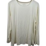 Chico's The Ultimate Tee Women XL Cream Crew Neck Long Sleeve Shirt Spring Relax Photo 0