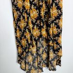 Free People  Vintage Free Crochet Floral High Low Maxi Dress Black Yellow Size S Photo 2