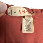 Anthropologie  Raga Kenna Polka Dot Tiered Mini Dress Dusty Pink Metallic S NWT Photo 2