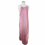 XIRENA Esme Stripe Cotton Dress In Citrus Melange Tie Straps Pockets Large NWT Pink Photo 2