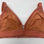 LIVELY Womens Size Medium Mesh‎ Trim Bralette, Terracotta Orange Photo 2