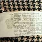 ZARA  Black Tan Houndstooth Ruched Long Sleeve Collar Button Mini Shirt Dress S Photo 4