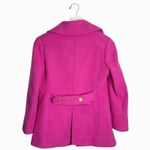 J.Crew  Majesty Peacoat Fuchsia Hot Pink Stadium Cloth Double Breasted Coat Sz 2 Photo 2