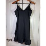 LULUs Black Mini Strappy Classic Ruffle Dress Size Large Stretch LBD Semi Formal Photo 2