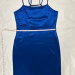 haley & june NWT  Midnight ScoopBack Bodycon Mini Dress - Metallic Royal Blue - M Photo 12