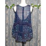 Altar'd State Crochet Blue Patchwork Sleeveless Blouse Top Size XS Flowy Photo 6