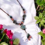 Bohemian Ethnic Style‎ Handmade Beads Ceramic Necklace Adjustable up to 26” Photo 2