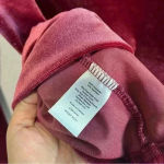 Talbots Women’s Pullover Garnet Pink Tie Neck Detail Blouson Velour Top Size M Photo 5