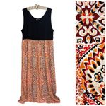 Lucky Brand  Boho Maxi Dress 2X Empire Waist Medallion‎ Print Stretch Pockets Photo 1