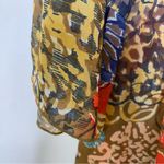 CAbi  Shakespeare Floral Semi Sheer Tie Front Ruffle Bohemian Kimono Tunic Top S Photo 5