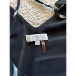 1. State  Sexy Black horizonal vertical blue gold stripe v neck camisole Med Photo 5