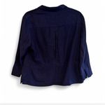 Norton Mcnaughton  Vintage Navy Blue Chambray Blazer Lightweight Linen Blend  10 Photo 2