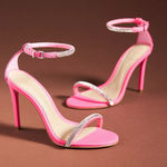 Anthropologie Schutz x  𖦹 Fabienne Crystal Stiletto Heel Sandal 𖦹 Acid Pink 𖦹 Photo 0