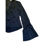 Black Velvet Blazer Jacket Bell Sleeves Womens XS Chic Dark Romantic Whimsygoth Photo 3