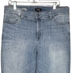 NYDJ Jeans Womens 16 Blue Light Wash Jenna Straight Ankle Rolled Raw Hem Casual Photo 2