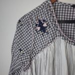 Hannah L Boho Checks Stripes Cotton Top Black Size L Photo 5