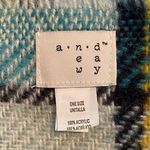 A New Day Blue and Yellow Checkered Blanket Scarf One Size Photo 2